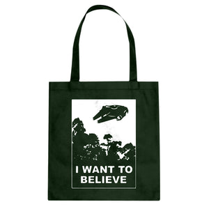 I Want to Believe Star Ship Cotton Canvas Tote Bag