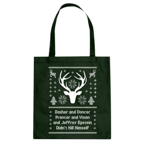 Dasher and Dancer and Jeffrey Epstein Cotton Canvas Tote Bag