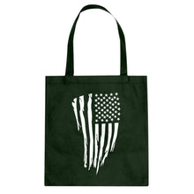 American Flag Vertical Cotton Canvas Tote Bag