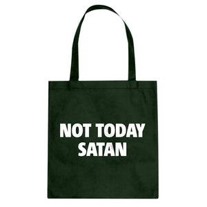Not Today Satan Cotton Canvas Tote Bag