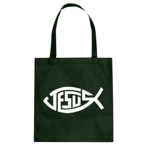 Tote Jesus Fish Canvas Tote Bag
