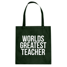 Tote Worlds Greatest Teacher Canvas Tote Bag