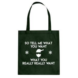 Tote Tell me what you want Canvas Tote Bag