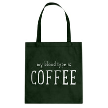 My Blood Type is Coffee Cotton Canvas Tote Bag