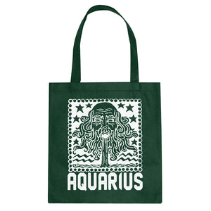 Tote Aquarius Zodiac Astrology Canvas Tote Bag