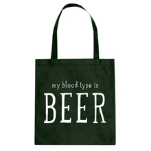 My Blood Type is Beer Cotton Canvas Tote Bag