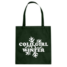 Cold Girl Winter Cotton Canvas Tote Bag