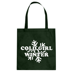Cold Girl Winter Cotton Canvas Tote Bag
