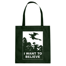 I Want to Believe Fire Dragon Cotton Canvas Tote Bag