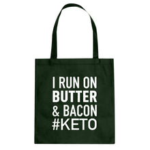 Tote I Run on Butter and Bacon Canvas Tote Bag