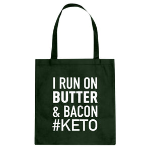 Tote I Run on Butter and Bacon Canvas Tote Bag