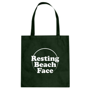 Resting Beach Face Cotton Canvas Tote Bag