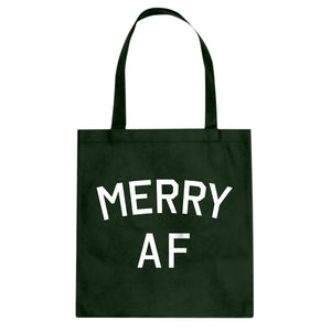 Merry AF Cotton Canvas Tote Bag