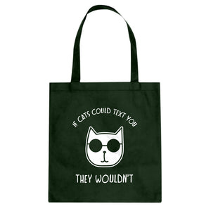 If Cats Could Text Cotton Canvas Tote Bag