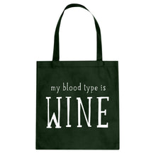 My Blood Type is Wine Cotton Canvas Tote Bag
