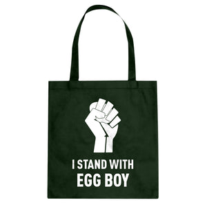 I Stand with Egg Boy Cotton Canvas Tote Bag