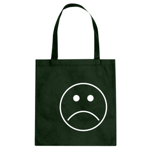 Sad Face Cotton Canvas Tote Bag