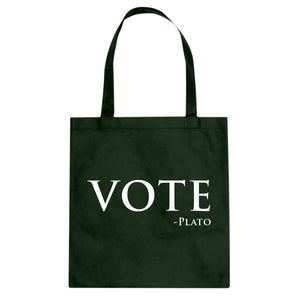 Vote -Plato Cotton Canvas Tote Bag