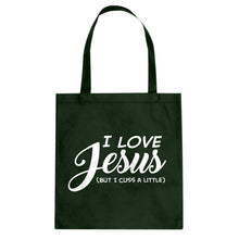 Tote I Love Jesus but I Cuss a Little Canvas Tote Bag