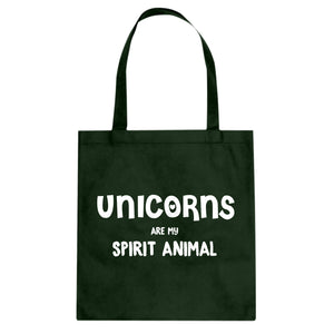 Unicorns are my Spirit Animal Cotton Canvas Tote Bag