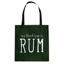 My Blood Type is Rum Cotton Canvas Tote Bag