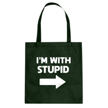 I'm With Stupid Right Cotton Canvas Tote Bag
