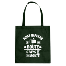 Tote What Happens on the Route Stays on the Route Canvas Tote Bag