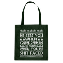 Tote He Sees Your When You're Sleeping Canvas Tote Bag