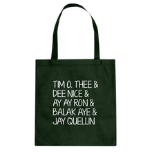 Tim O. Thee & Dee Nice & Ay Ay Ron & Balak Aye & Jay Quellin Cotton Canvas Tote Bag