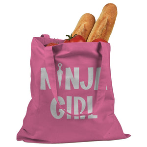 Ninja Girl Cotton Canvas Tote Bag