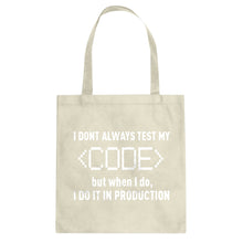 Tote I Dont Always Code Canvas Tote Bag