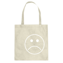 Sad Face Cotton Canvas Tote Bag