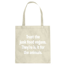 Junk Food Vegans Cotton Canvas Tote Bag