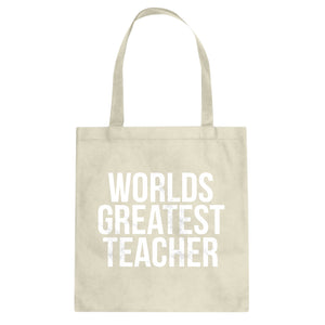 Tote Worlds Greatest Teacher Canvas Tote Bag
