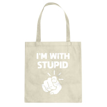 I'm With Stupid You Cotton Canvas Tote Bag