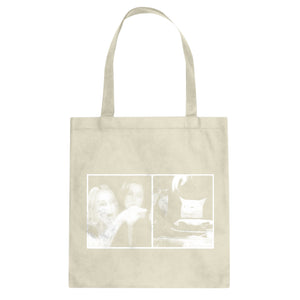 Woman Yelling at Cat Meme Cotton Canvas Tote Bag