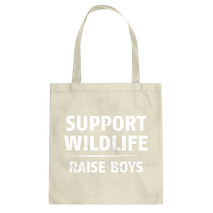 Support Wildlife Raise Boys Cotton Canvas Tote Bag