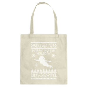 Tote Happy Human Holiday Canvas Tote Bag