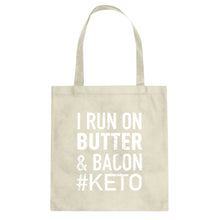 Tote I Run on Butter and Bacon Canvas Tote Bag