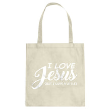 Tote I Love Jesus but I Cuss a Little Canvas Tote Bag