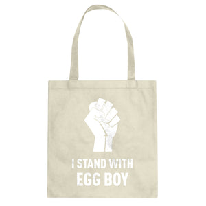 I Stand with Egg Boy Cotton Canvas Tote Bag