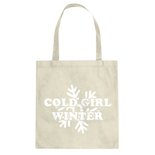 Cold Girl Winter Cotton Canvas Tote Bag
