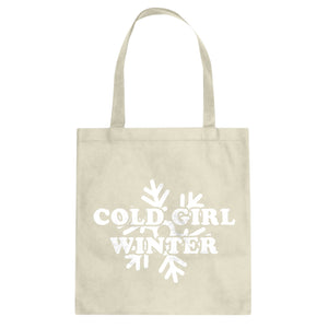 Cold Girl Winter Cotton Canvas Tote Bag