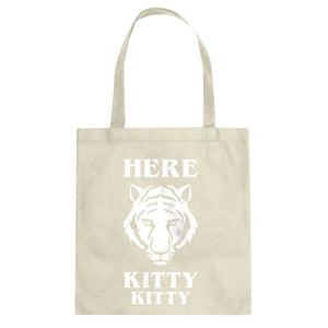 Here Kitty Kitty Cotton Canvas Tote Bag