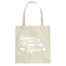 Leggings, Boots, and Pumpkin Spice Cotton Canvas Tote Bag