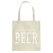 My Blood Type is Beer Cotton Canvas Tote Bag