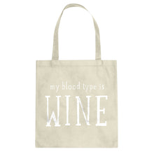 My Blood Type is Wine Cotton Canvas Tote Bag