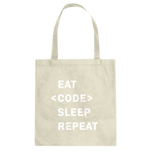 Tote Eat Code Sleep Repeat Canvas Tote Bag