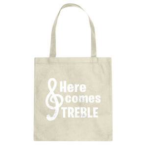 Here Comes Treble Cotton Canvas Tote Bag