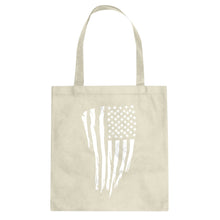 American Flag Vertical Cotton Canvas Tote Bag